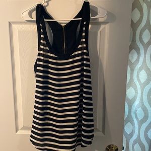 Express tank top. Black and white striped. Size L.